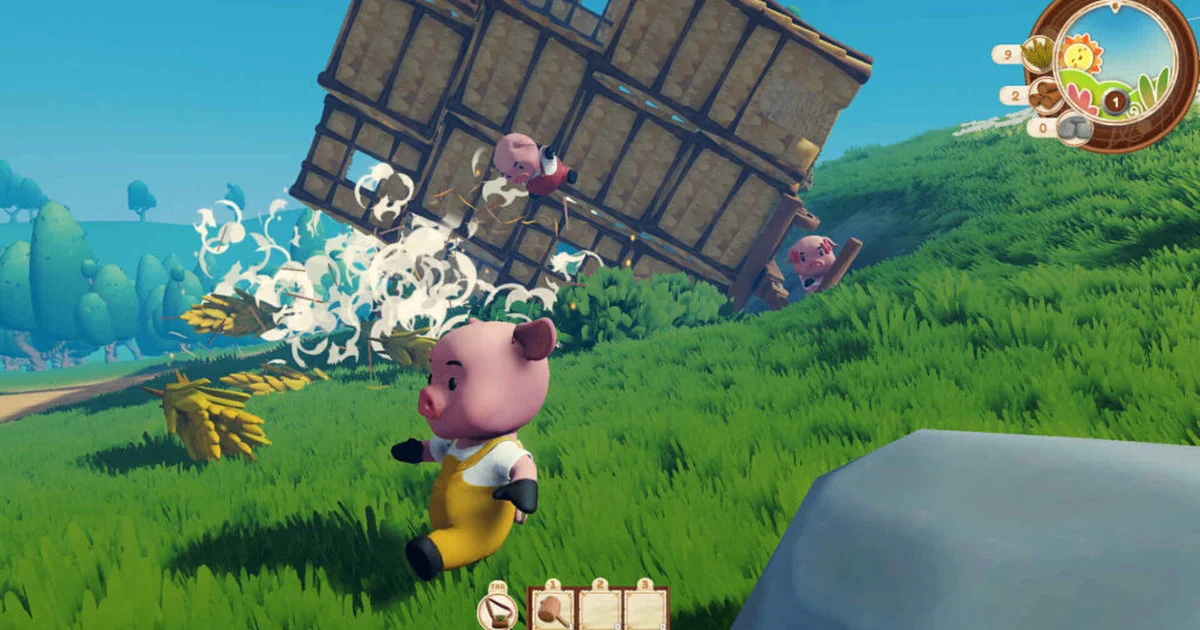 最大4人協力アドベンチャー『Pigs and Wolf』が開発中。子ブタとなり資源を集めオオカミの襲撃から動く家を守る
